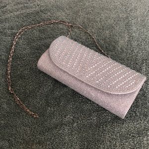 Sparkly Silver Rhinestone Clutch or Shoulder Bag